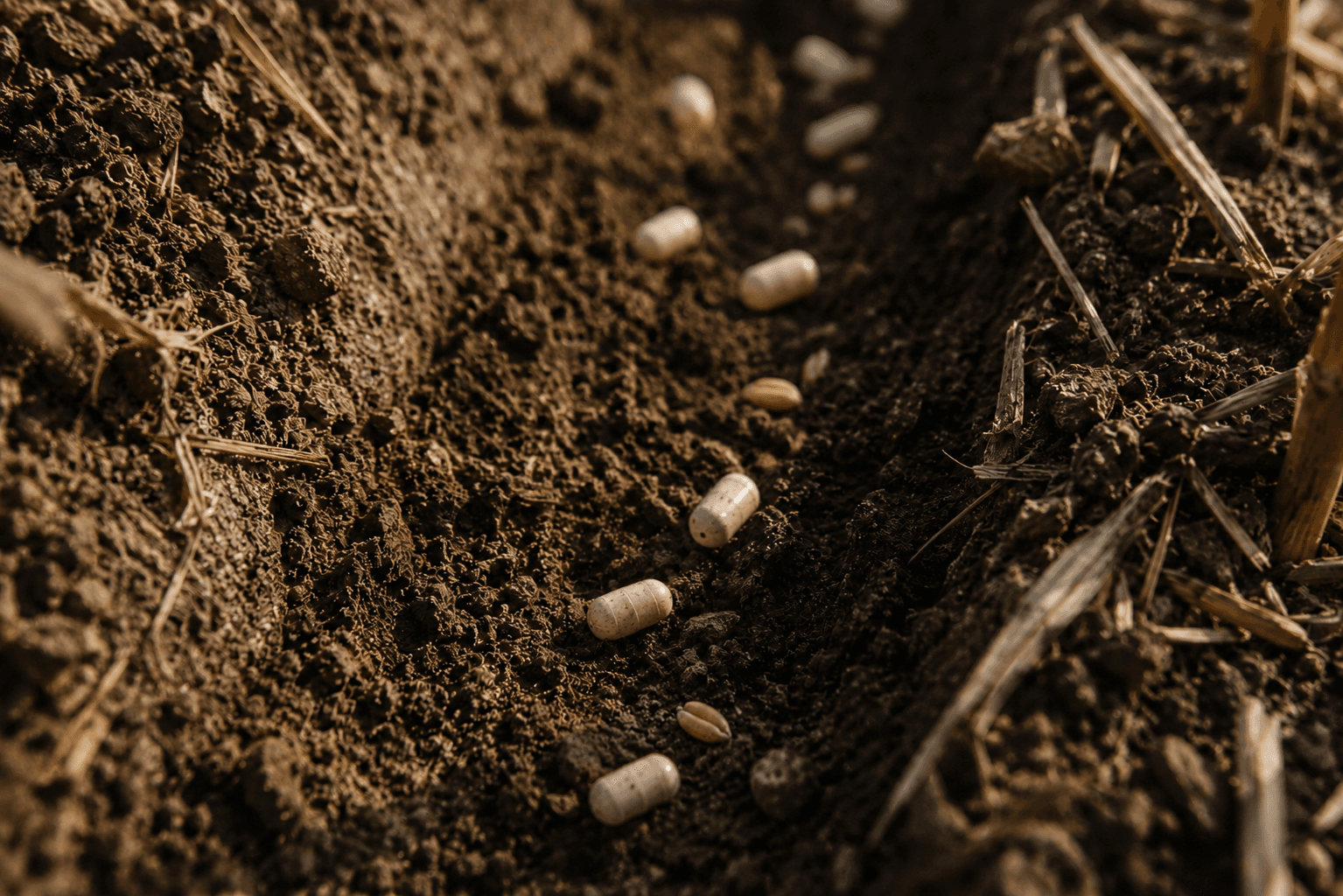 Aeropods laying in the soil